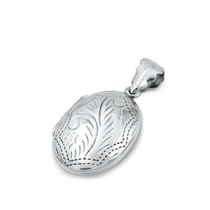 Lhp3701749 Sterling Silver Oval Locket Flower Design  20' Chain