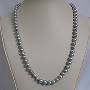 Lhpn125 Cultured Grey Pearl Necklace 22'' 8mm Magnetic clasp