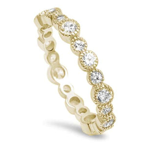 LHR105494 Sterling Silver Eternity gold plated band ring