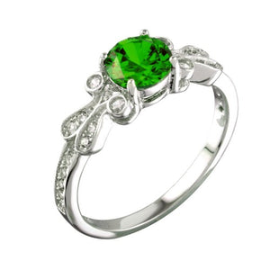 LHR1165 Emerald Green round Cz ring