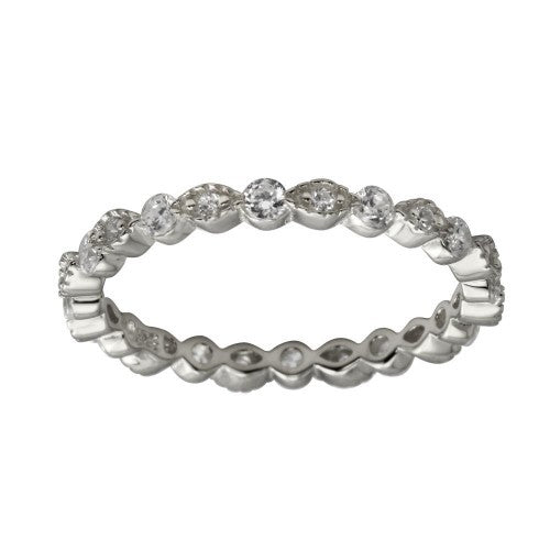 LHR1185 Sterling Silver Eternity cz ring