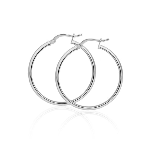 lhep02 Sterling Silver Hoop earring-3mm width/25mm