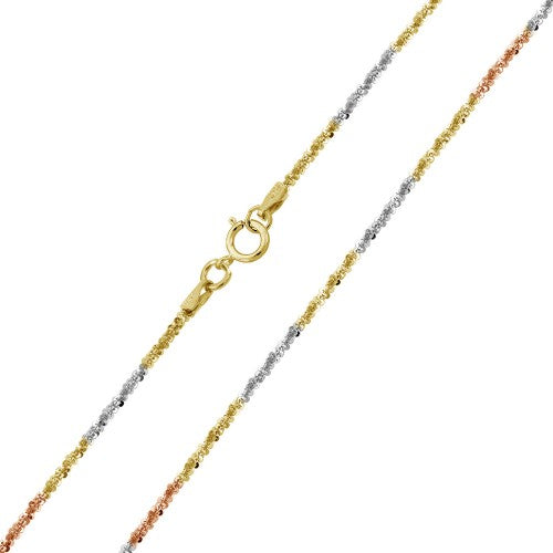 Ch261 Sterling Silver Roc chain Multi color Italian